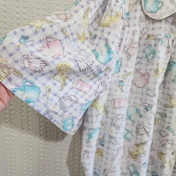 Vintage Lady Manhattan XXX Grannycore Cottagecore Pastel Print House Dress - Picture 7 of 12